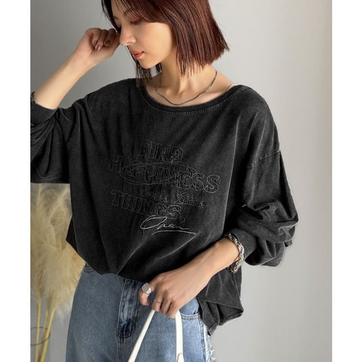 古着感のある緩さが今っぽ可愛い。綿100％前後2WAYワイドネックロンTEE（長… | Classical Elf  | 詳細画像20 