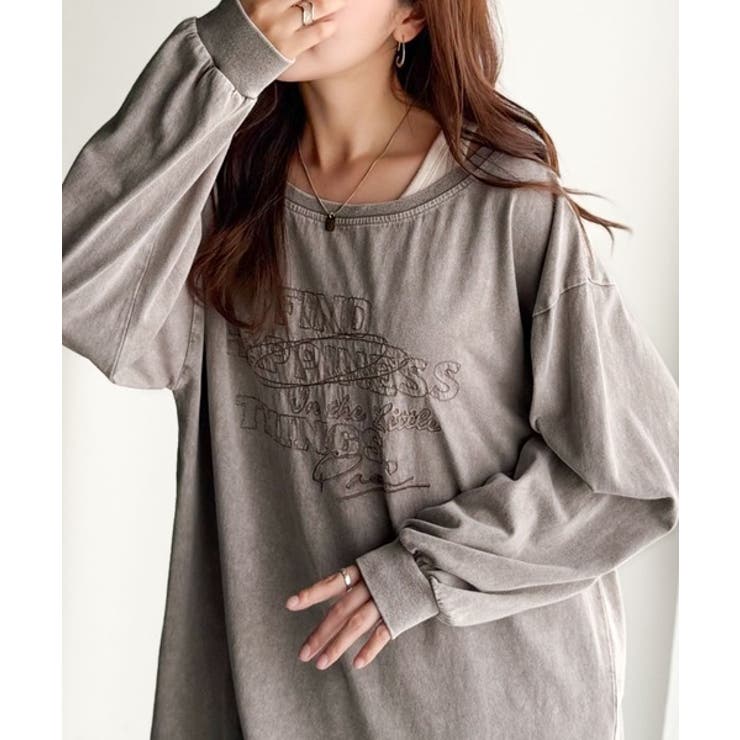 古着感のある緩さが今っぽ可愛い。綿100％前後2WAYワイドネックロンTEE（長… | Classical Elf  | 詳細画像28 