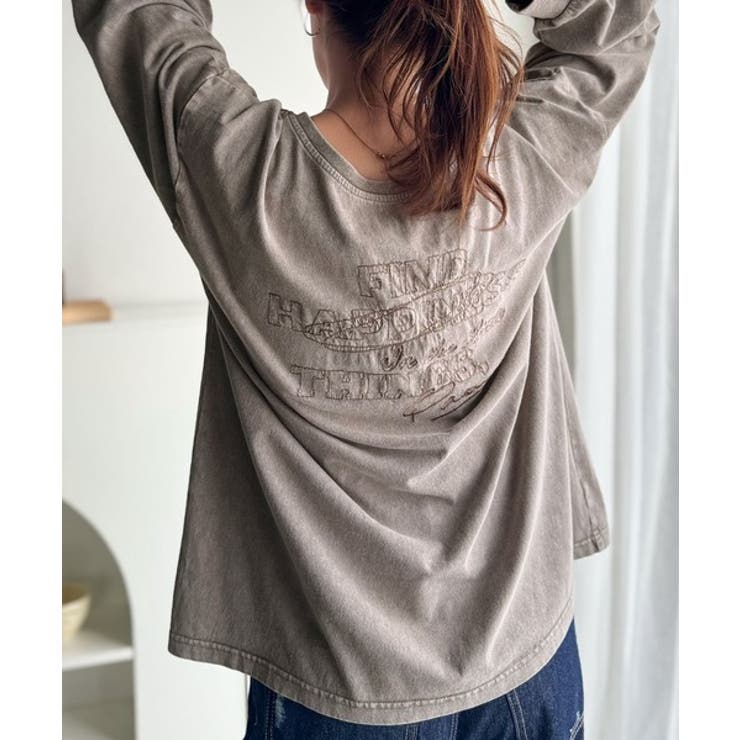 古着感のある緩さが今っぽ可愛い。綿100％前後2WAYワイドネックロンTEE（長… | Classical Elf  | 詳細画像29 