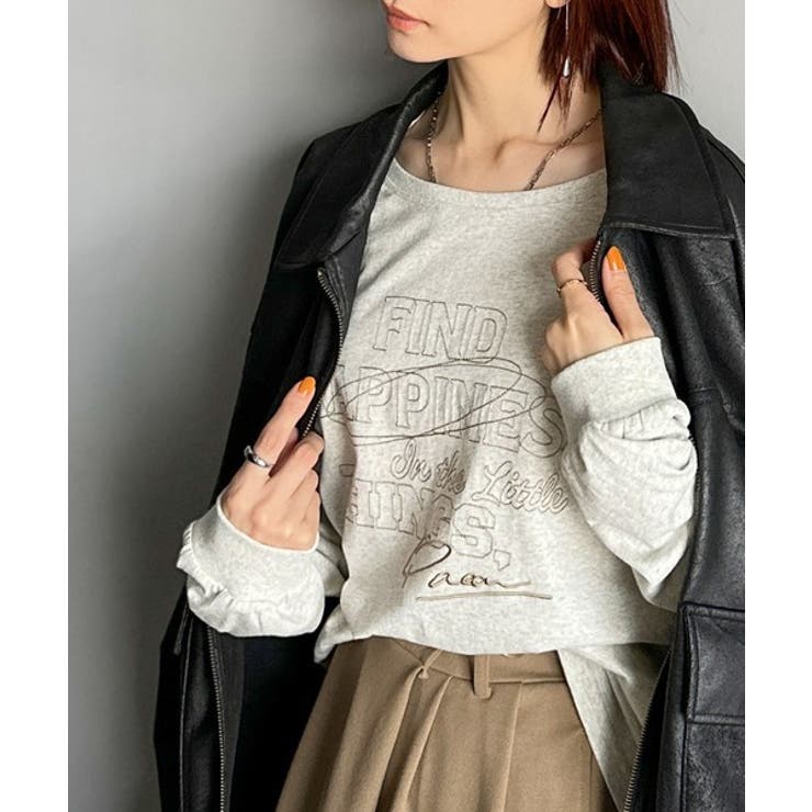 古着感のある緩さが今っぽ可愛い。綿100％前後2WAYワイドネックロンTEE（長… | Classical Elf  | 詳細画像35 