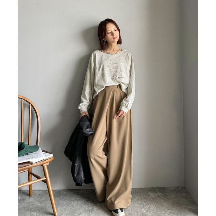 古着感のある緩さが今っぽ可愛い。綿100％前後2WAYワイドネックロンTEE（長… | Classical Elf  | 詳細画像36 