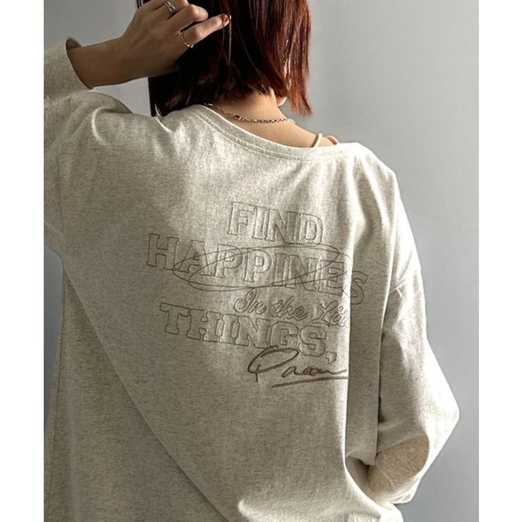 オートミール | 古着感のある緩さが今っぽ可愛い。綿100％前後2WAYワイドネックロンTEE（長… | Classical Elf 