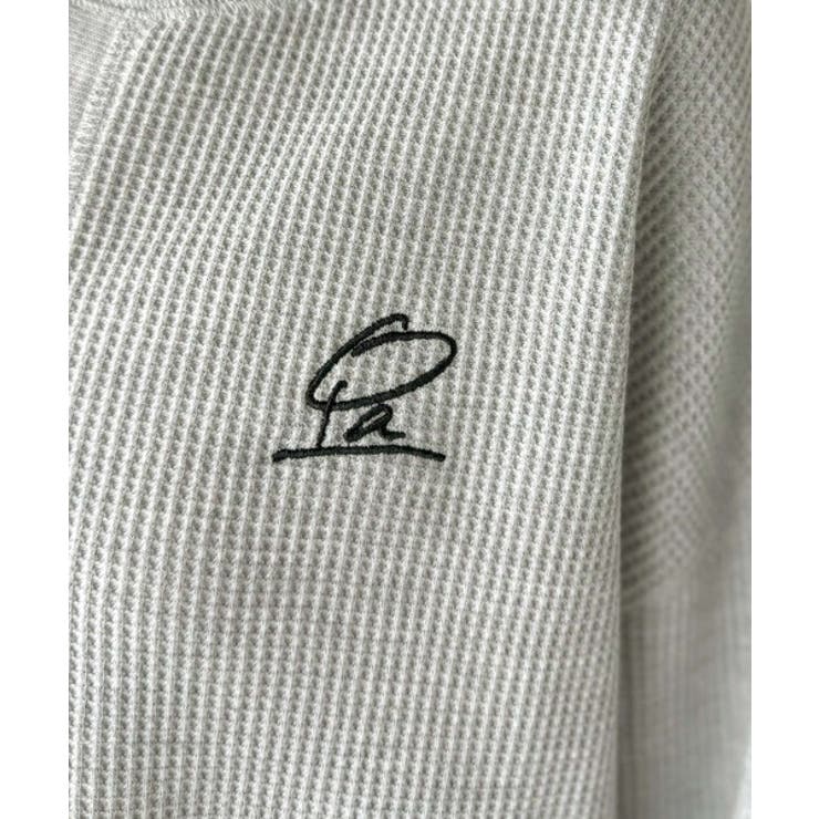 洒落感アップのこなれT。胸刺繍ワッフルオーバーサイズキーネックロンT（長袖） | Classical Elf  | 詳細画像37 