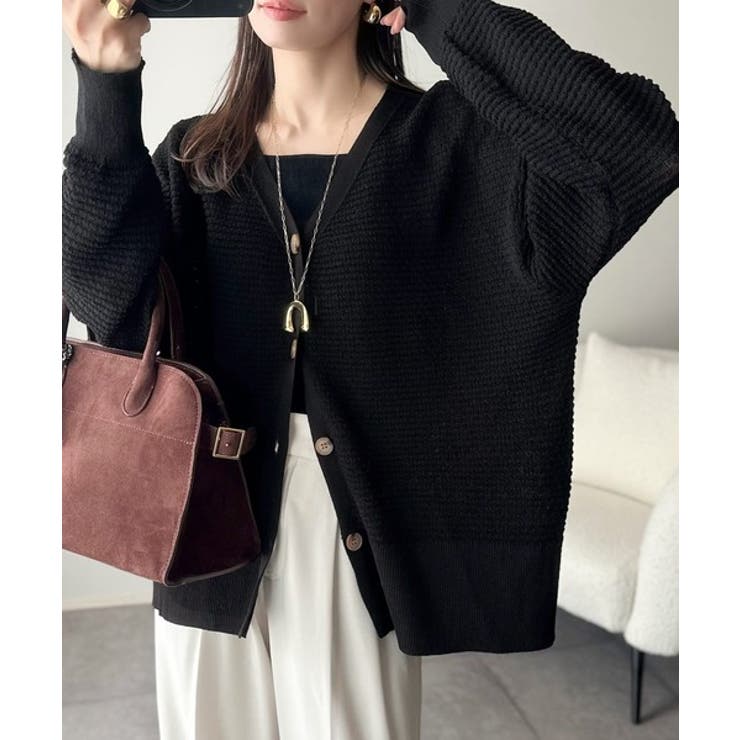 ゆるっと羽織って、即こなれ見え。表面変化ブークレニットカーディガン | Classical Elf  | 詳細画像6 