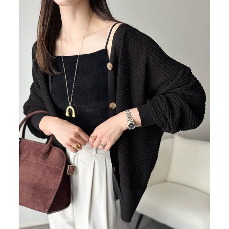 ゆるっと羽織って、即こなれ見え。表面変化ブークレニットカーディガン | Classical Elf  | 詳細画像8 