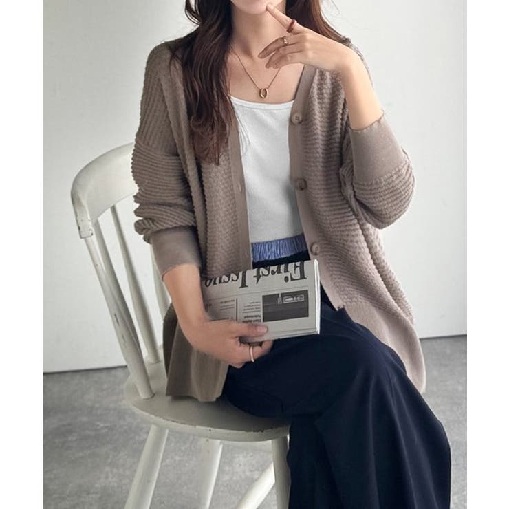 ゆるっと羽織って、即こなれ見え。表面変化ブークレニットカーディガン | Classical Elf  | 詳細画像19 