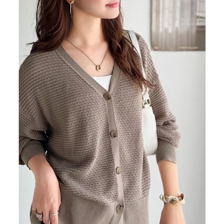 ゆるっと羽織って、即こなれ見え。表面変化ブークレニットカーディガン | Classical Elf  | 詳細画像21 