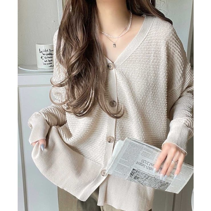 ゆるっと羽織って、即こなれ見え。表面変化ブークレニットカーディガン | Classical Elf  | 詳細画像2 