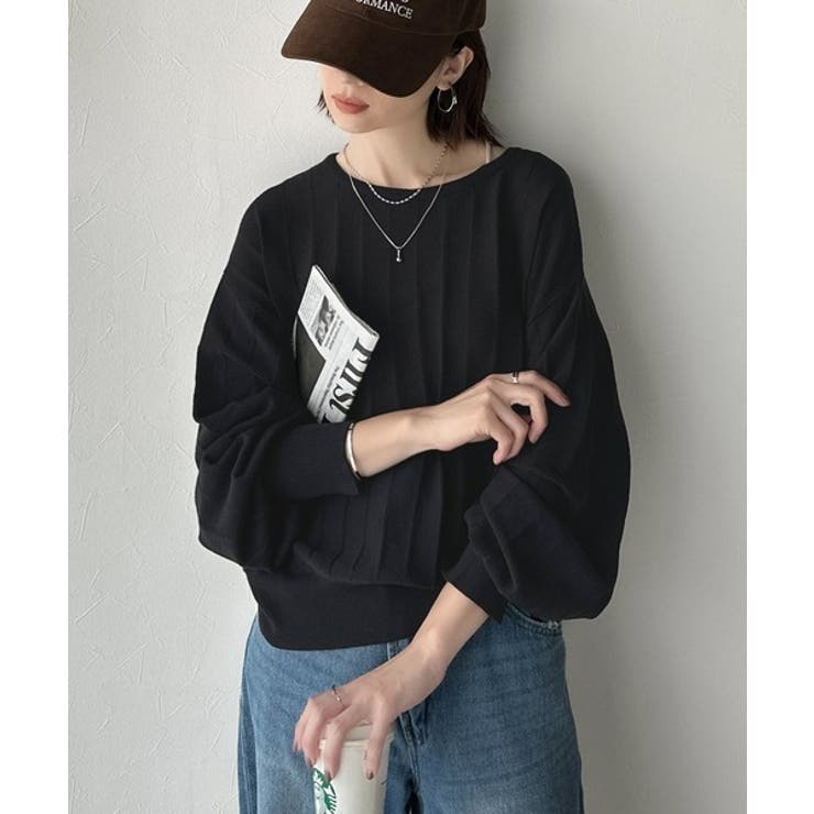 大人のカジュアルを極める。タック編み袖口スリットパフニット | Classical Elf  | 詳細画像8 