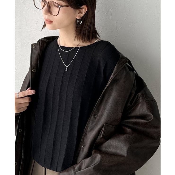 大人のカジュアルを極める。タック編み袖口スリットパフニット | Classical Elf  | 詳細画像10 