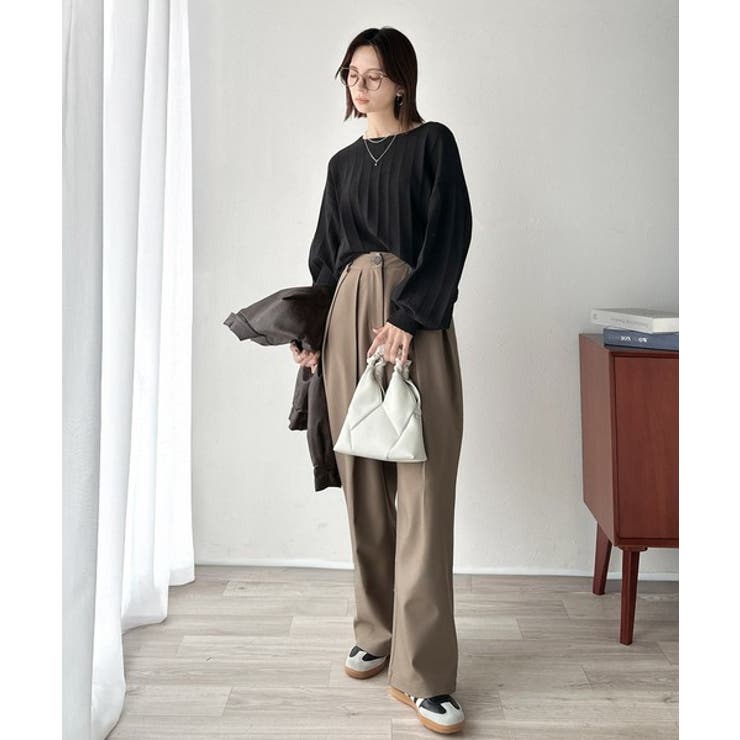 大人のカジュアルを極める。タック編み袖口スリットパフニット | Classical Elf  | 詳細画像13 