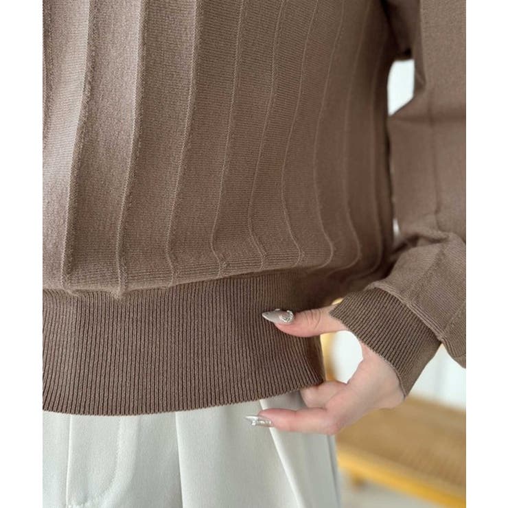 大人のカジュアルを極める。タック編み袖口スリットパフニット | Classical Elf  | 詳細画像23 