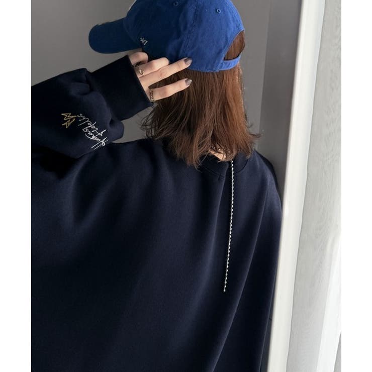 今っぽカジュアルの本命スウェット♪エンブレム風らくがき刺繍入りフロッキープリント… | Classical Elf  | 詳細画像39 