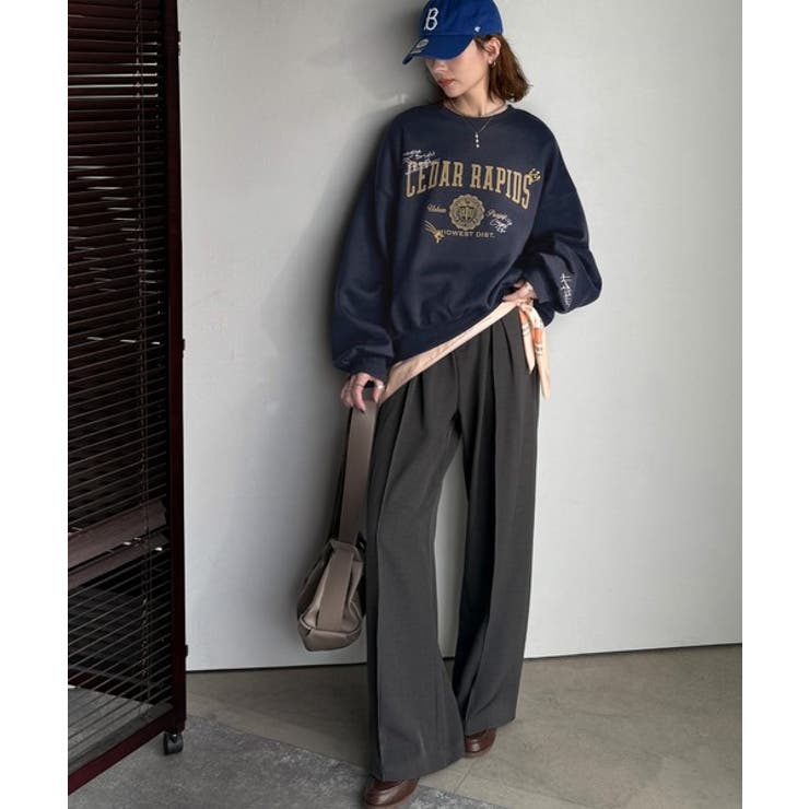 今っぽカジュアルの本命スウェット♪エンブレム風らくがき刺繍入りフロッキープリント… | Classical Elf  | 詳細画像40 