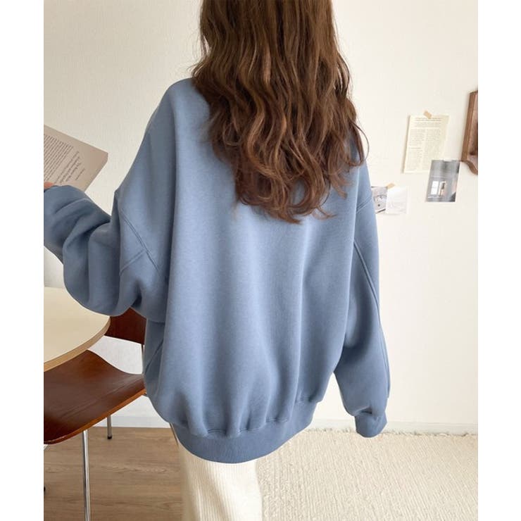 今っぽカジュアルの本命スウェット♪エンブレム風らくがき刺繍入りフロッキープリント… | Classical Elf  | 詳細画像46 