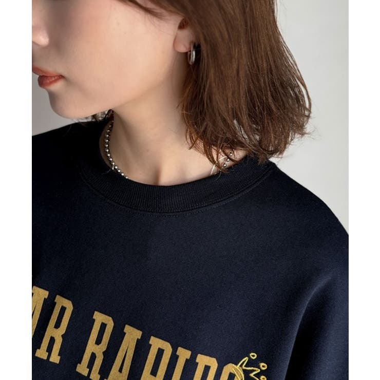 今っぽカジュアルの本命スウェット♪エンブレム風らくがき刺繍入りフロッキープリント… | Classical Elf  | 詳細画像53 