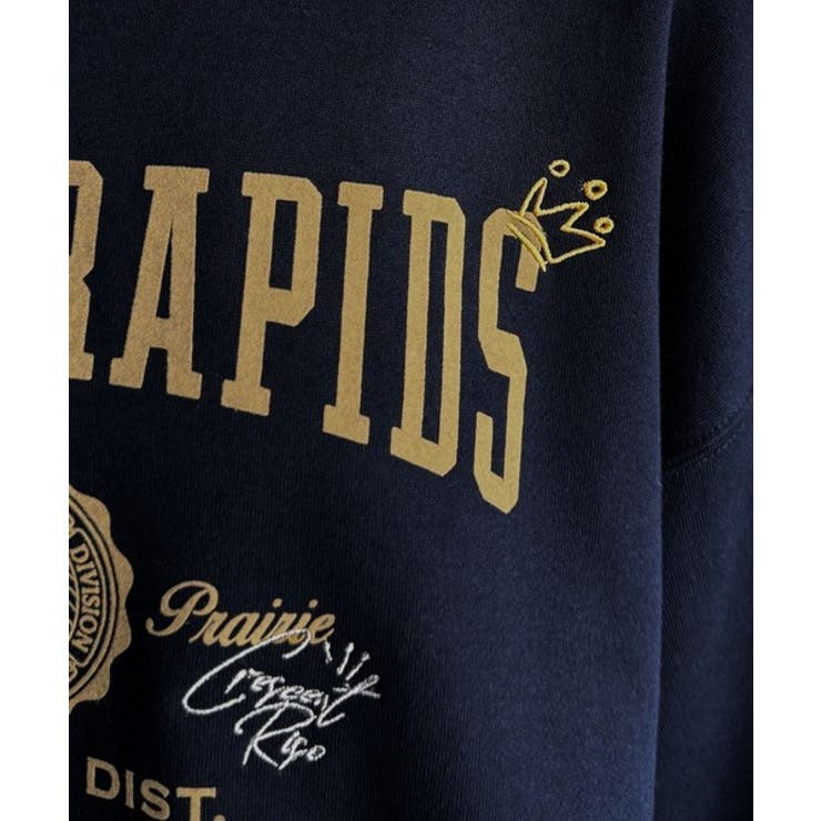 今っぽカジュアルの本命スウェット♪エンブレム風らくがき刺繍入りフロッキープリント… | Classical Elf  | 詳細画像54 