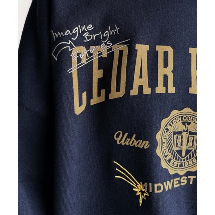 今っぽカジュアルの本命スウェット♪エンブレム風らくがき刺繍入りフロッキープリント… | Classical Elf  | 詳細画像55 