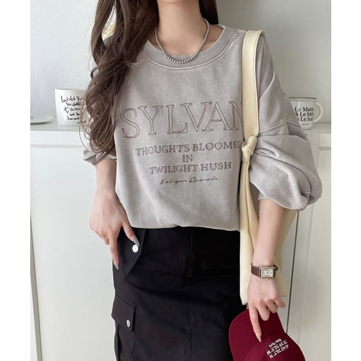 レトロデザインに釘付け！ピグメント加工刺繍ロゴ裏毛オーバーサイズプルオーバー（長… | Classical Elf  | 詳細画像25 