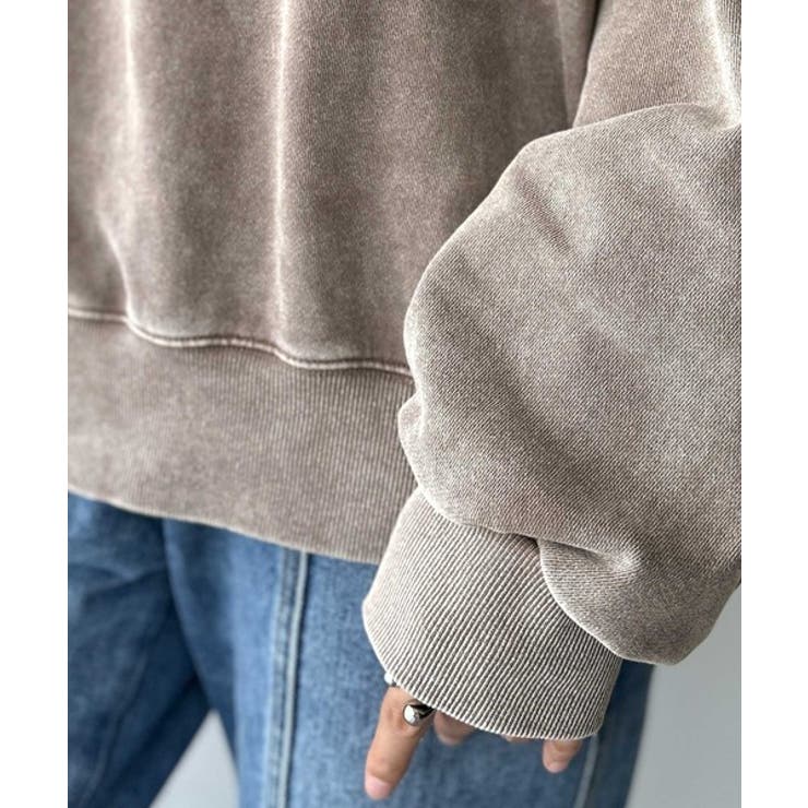 レトロデザインに釘付け！ピグメント加工刺繍ロゴ裏毛オーバーサイズプルオーバー（長… | Classical Elf  | 詳細画像28 