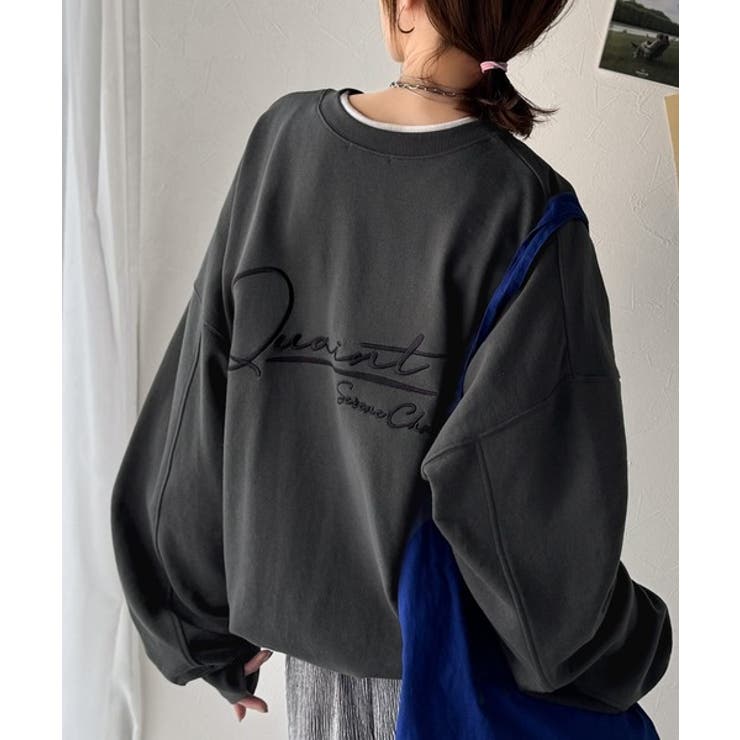 チャコール | 大人カジュアルに最適解。サイン刺繍裏毛スウェット | Classical Elf 