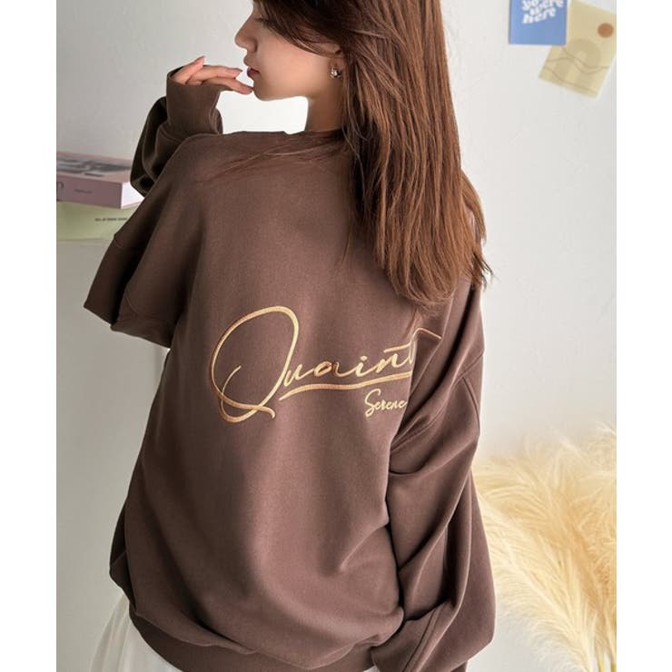 ブラウン | 大人カジュアルに最適解。サイン刺繍裏毛スウェット | Classical Elf 