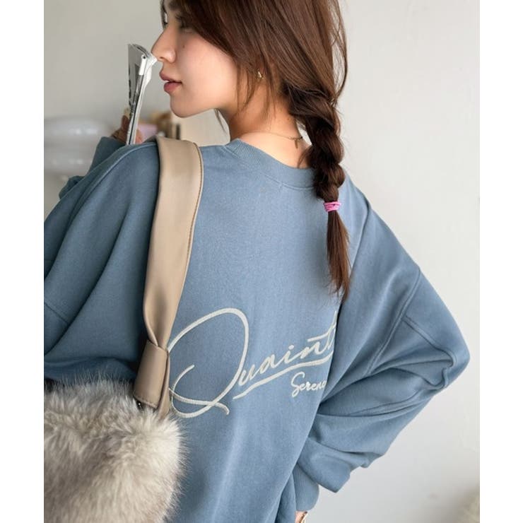 ブルー | 大人カジュアルに最適解。サイン刺繍裏毛スウェット | Classical Elf 