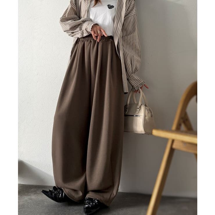 ブラウン | シンプルコーデに動きをプラス♪ダンボールイージーカーブパンツ | Classical Elf 