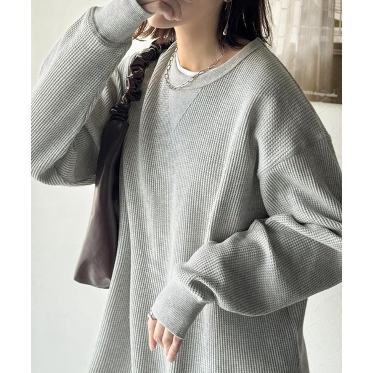 ニュアンスカラーで垢抜けお洒落♪綿100％ガゼット付きワッフルロンT（長袖） | Classical Elf  | 詳細画像10 