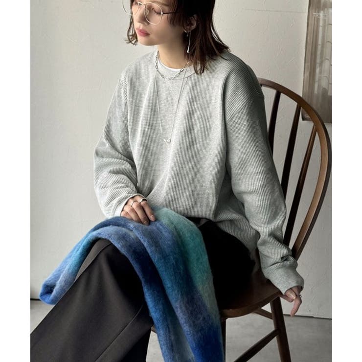 ニュアンスカラーで垢抜けお洒落♪綿100％ガゼット付きワッフルロンT（長袖） | Classical Elf  | 詳細画像11 