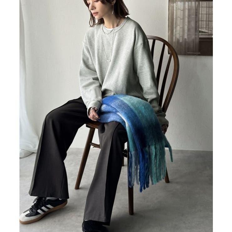 ニュアンスカラーで垢抜けお洒落♪綿100％ガゼット付きワッフルロンT（長袖） | Classical Elf  | 詳細画像13 