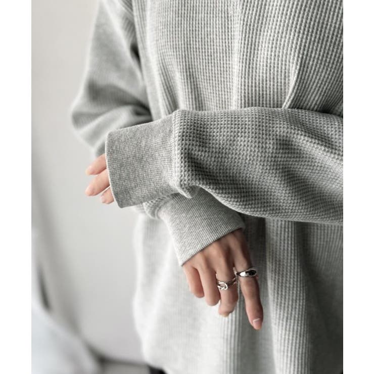 ニュアンスカラーで垢抜けお洒落♪綿100％ガゼット付きワッフルロンT（長袖） | Classical Elf  | 詳細画像30 