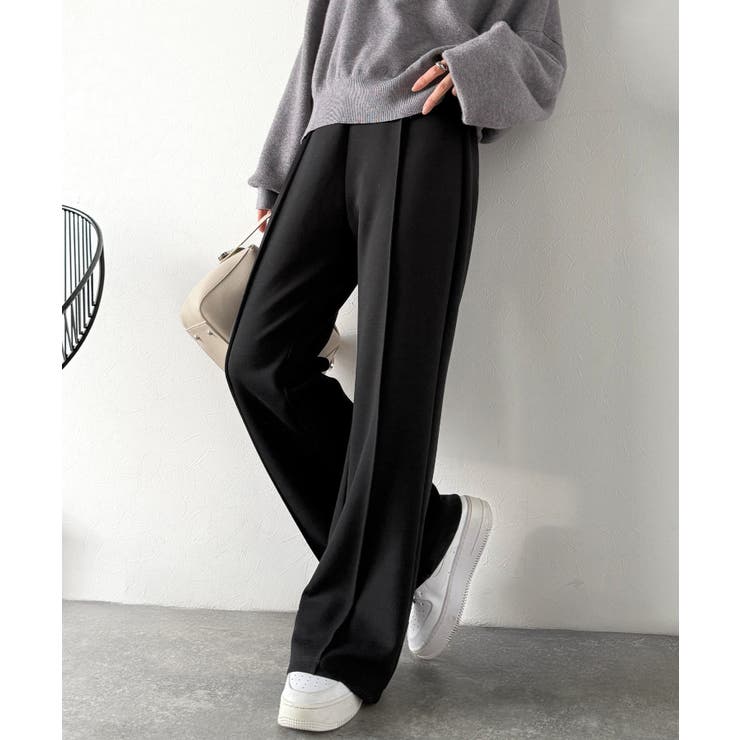 大人脚長シルエット♪ダンボール素材ピンタックフレアパンツ | Classical Elf  | 詳細画像7 