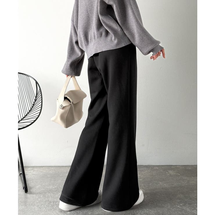 大人脚長シルエット♪ダンボール素材ピンタックフレアパンツ | Classical Elf  | 詳細画像8 