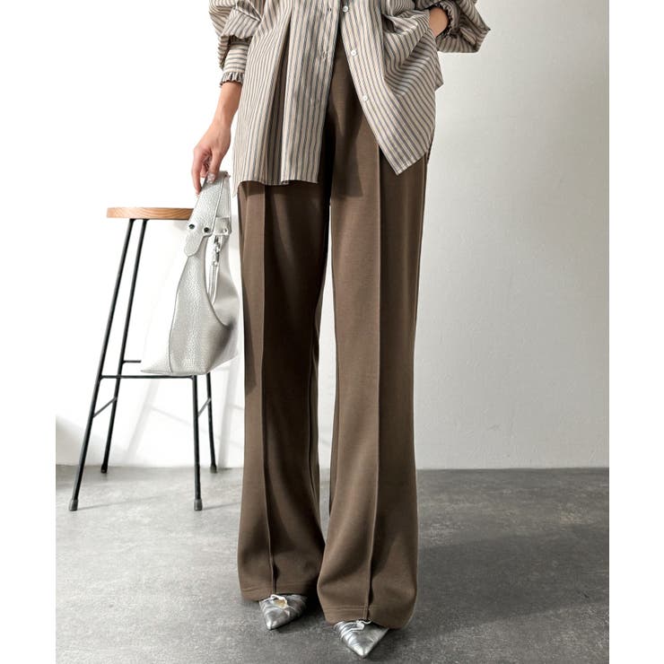 大人脚長シルエット♪ダンボール素材ピンタックフレアパンツ | Classical Elf  | 詳細画像9 