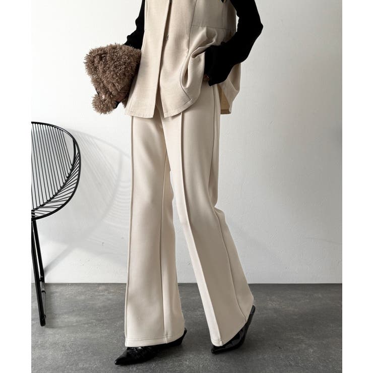 大人脚長シルエット♪ダンボール素材ピンタックフレアパンツ | Classical Elf  | 詳細画像15 