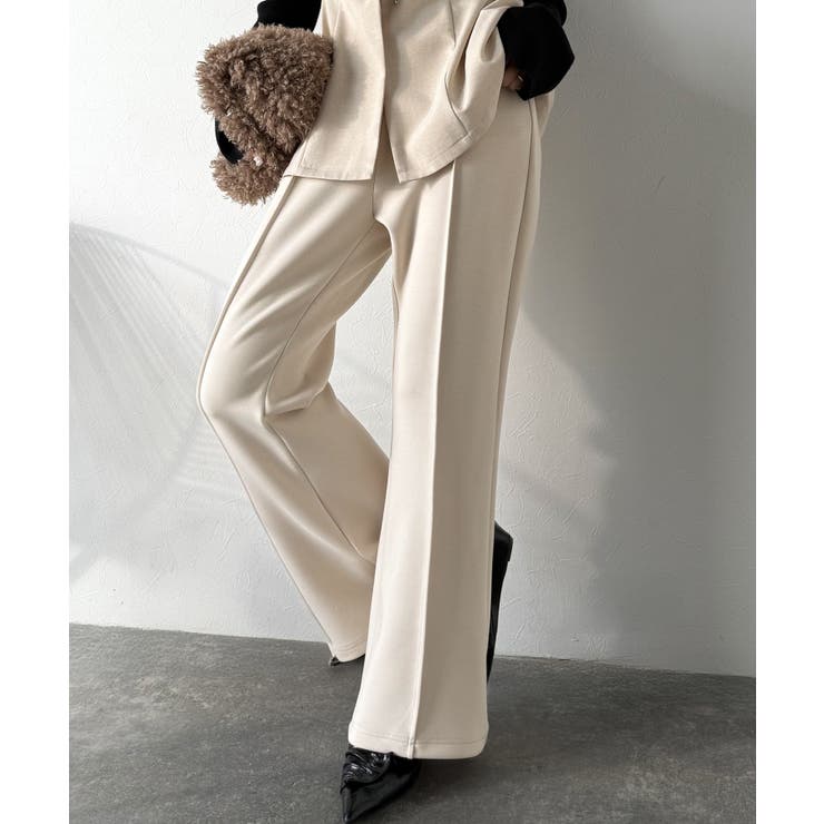 大人脚長シルエット♪ダンボール素材ピンタックフレアパンツ | Classical Elf  | 詳細画像18 