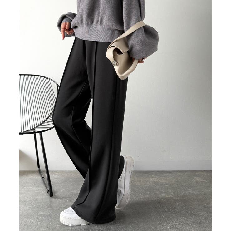 大人脚長シルエット♪ダンボール素材ピンタックフレアパンツ | Classical Elf  | 詳細画像5 