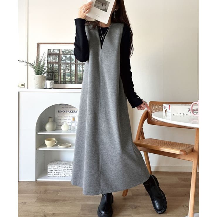 肉厚素材が気になるスタイルをカバー♪前後2wayダンボールハーフジップジャンプス… | Classical Elf  | 詳細画像11 