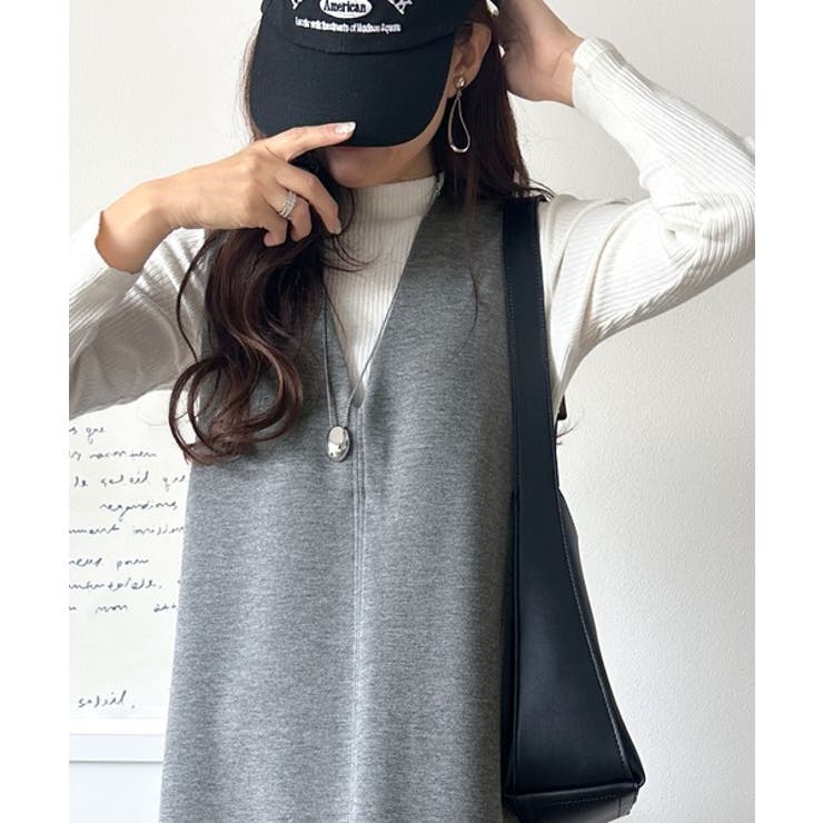 肉厚素材が気になるスタイルをカバー♪前後2wayダンボールハーフジップジャンプス… | Classical Elf  | 詳細画像12 