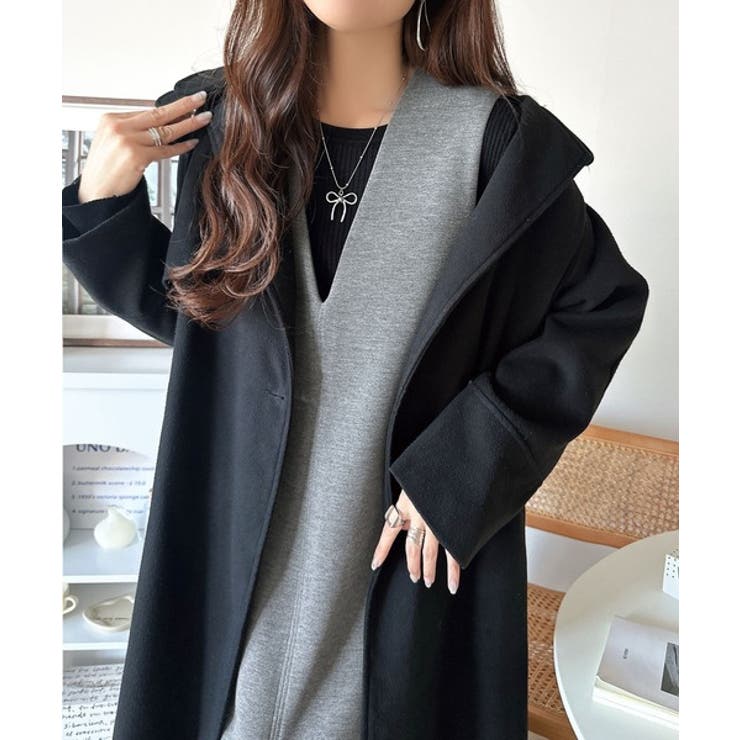 肉厚素材が気になるスタイルをカバー♪前後2wayダンボールハーフジップジャンプス… | Classical Elf  | 詳細画像14 