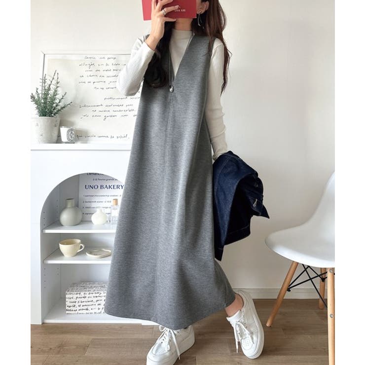 肉厚素材が気になるスタイルをカバー♪前後2wayダンボールハーフジップジャンプス… | Classical Elf  | 詳細画像18 