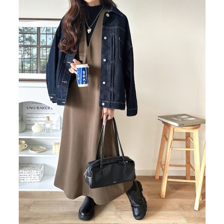 肉厚素材が気になるスタイルをカバー♪前後2wayダンボールハーフジップジャンプス… | Classical Elf  | 詳細画像27 