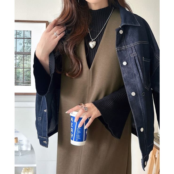 肉厚素材が気になるスタイルをカバー♪前後2wayダンボールハーフジップジャンプス… | Classical Elf  | 詳細画像31 