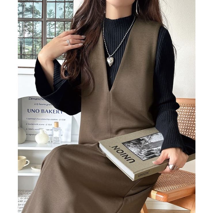 肉厚素材が気になるスタイルをカバー♪前後2wayダンボールハーフジップジャンプス… | Classical Elf  | 詳細画像32 