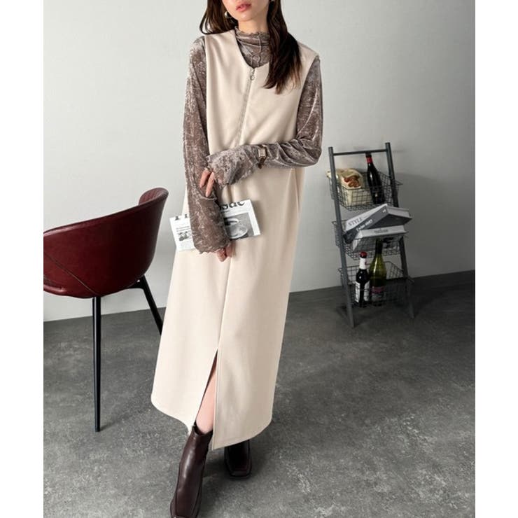 肉厚素材が気になるスタイルをカバー♪前後2wayダンボールハーフジップジャンプス… | Classical Elf  | 詳細画像38 