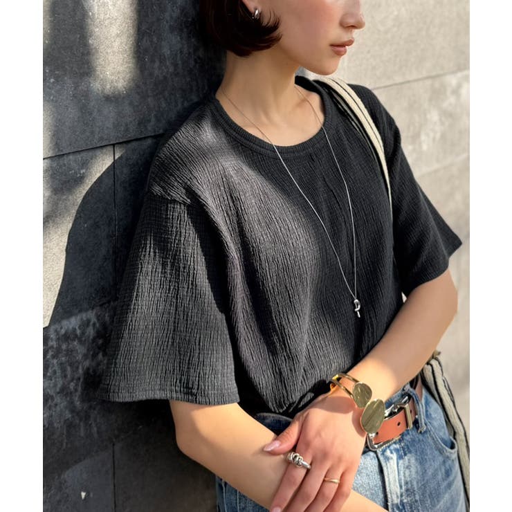 軽やか涼感、さらり抜け感。楊柳ベーシックTシャツ(半袖)[品番