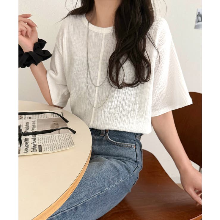 軽やか涼感、さらり抜け感。楊柳ベーシックTシャツ(半袖) | Classical Elf  | 詳細画像2 