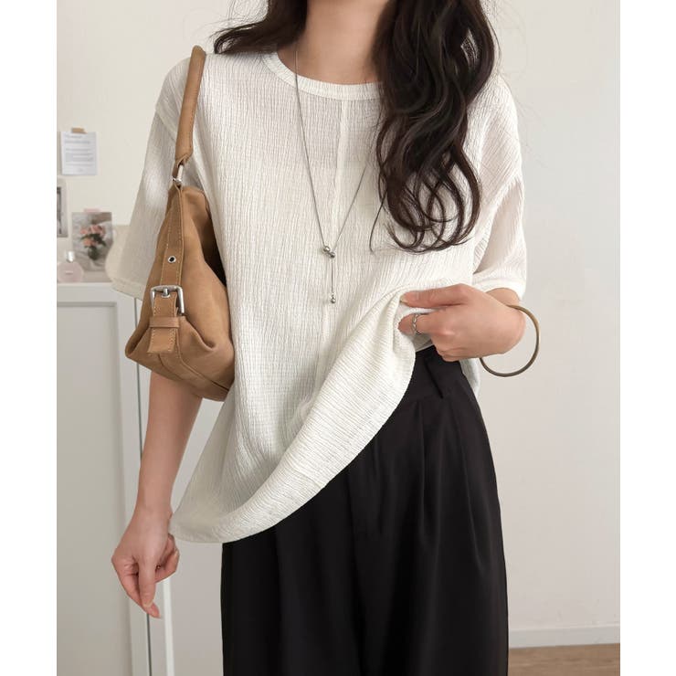 軽やか涼感、さらり抜け感。楊柳ベーシックTシャツ(半袖) | Classical Elf  | 詳細画像3 