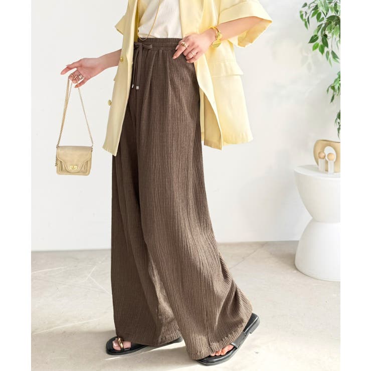 ウエストゴムで着やすく、夏に嬉しい肌触り。楊柳イージーカーブパンツ | Classical Elf  | 詳細画像17 